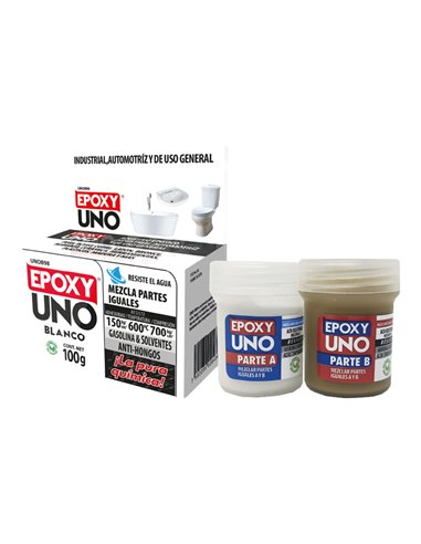 Adhesivo epoxy blanco de uso industrial y automotriz 100g