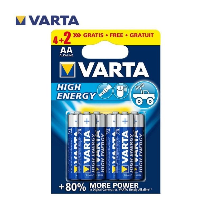 Bateria alcalina Longlife power aa - lr06 Varta blister 6 unidades ø14,5x50,5mm