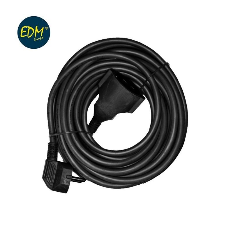 Prolongacion manguera 10m 3x1,5 flexible negra EDM