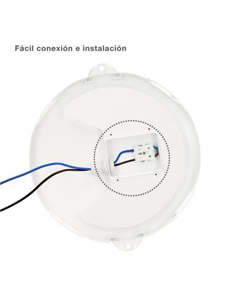 Aplique LED redondo Oxalis con rejilla 15W 4000K Negro