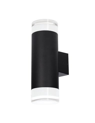 Aplique pared Serie Meluco 2 luces GU10 Max. 35W IP54 Negro