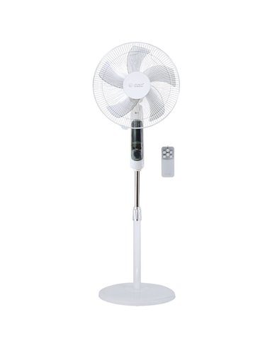 Ventilador de pie Lungra con mando y temporizador Ø43cm 50W Blanco