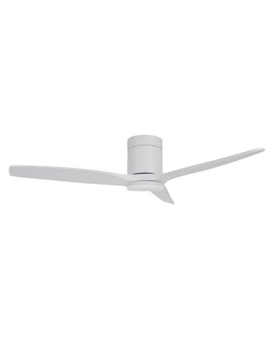 Ventilador techo Kasama con luz CCT regulable y mando Ø132 3 aspas DC Blanco