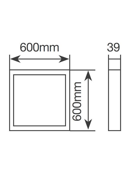 Panel superficie LED Borma 60x60cm 40W 4200K Negro