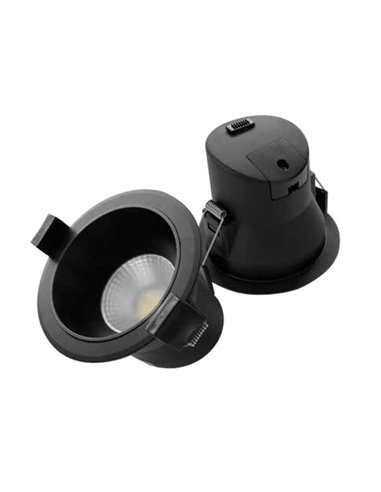 Mandani LED anel redondo embutido 7W 3000-4000-6500K antirreflexo Preto