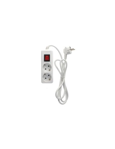 Base múltiple Serie Estándar 2T con interruptor (3x1.5mm) 3M Blanca