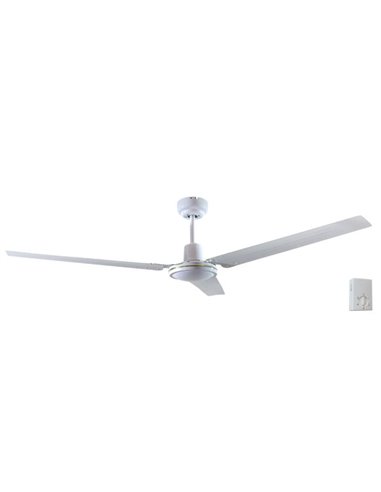 Ventilador techo Saltok con mando Ø132 3 aspas Blanco
