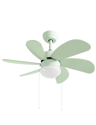 Ventilador techo Larde 2xE27 Ø82 6 aspas DC Verde