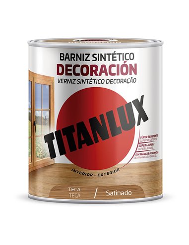 Barniz sintético decoración satinado teca 250ml titanlux m11100914