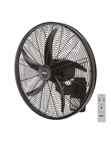 Ventilador pared 100w 45cm con mando edm