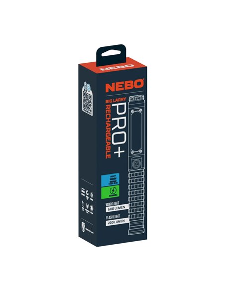 Linterna big larry pro+. lámpara+cob recagable. nebo