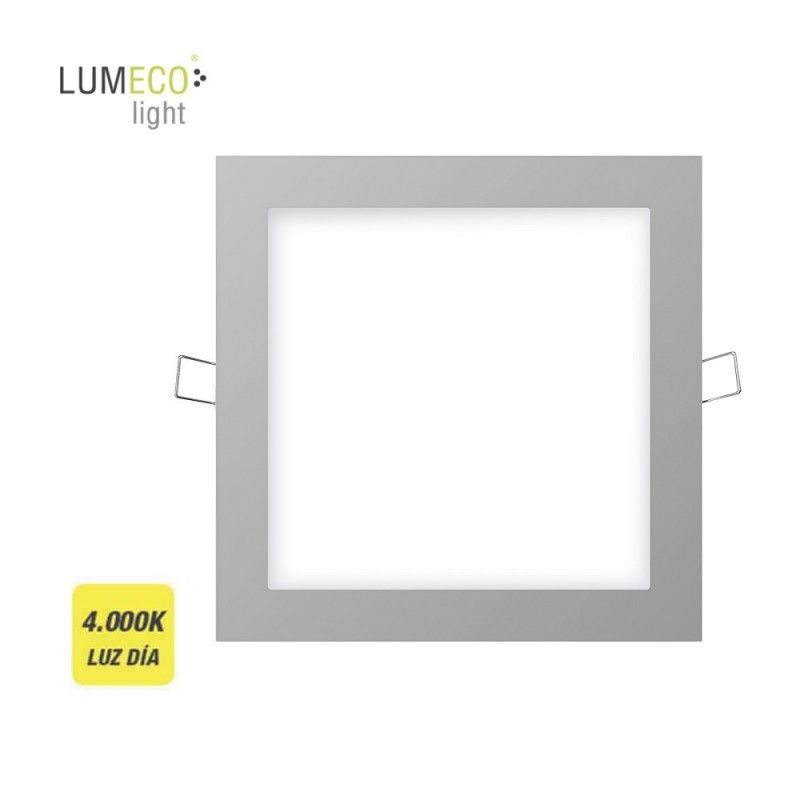 Downlight led cuadrado 20w 1500lm 22,5cm marco cromo 4.000k  lumeco