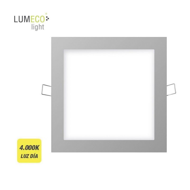 Downlight LED quadrado embutido 20W 4000K 1500lm cromado fosco Lumeco 31585