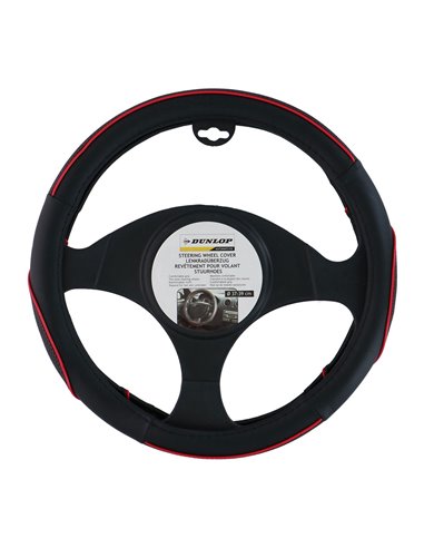 Funda para volante de 38 cm detalle rojo dunlop