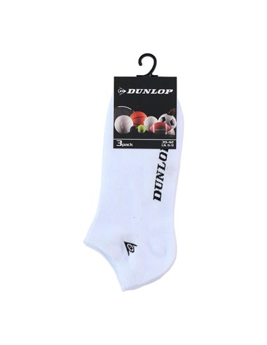 Pack 3 pares de calcetines tobilleros blancos dunlop tallas surtidas