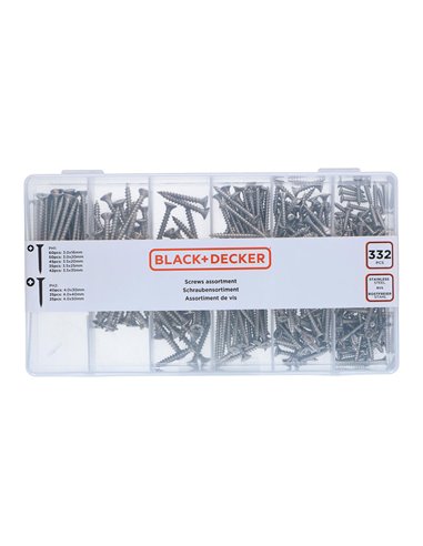 Surtido de tornillos para madera cabeza ph black+decker