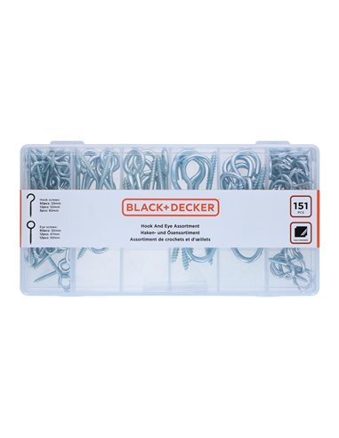 Surtido de hembrillas, 151 piezas st black+decker