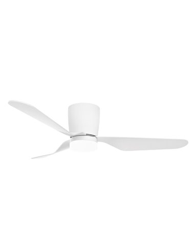 Ventilador techo Solesia con luz CCT regulable y mando Ø132 3 aspas DC Blanco