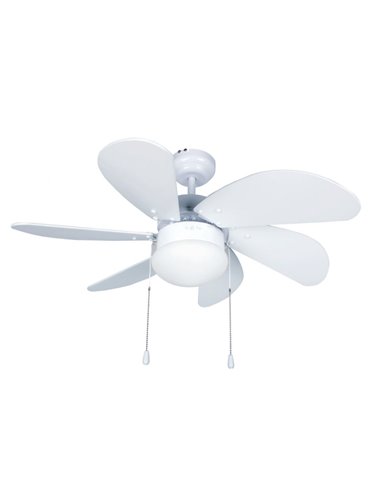 Ventilador techo Larde 2xE27 Ø82 6 aspas DC Blanco