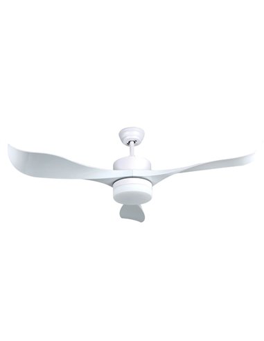 Ventilador techo Kota con luz CCT regulable y mando Ø132 3 aspas DC Blanco