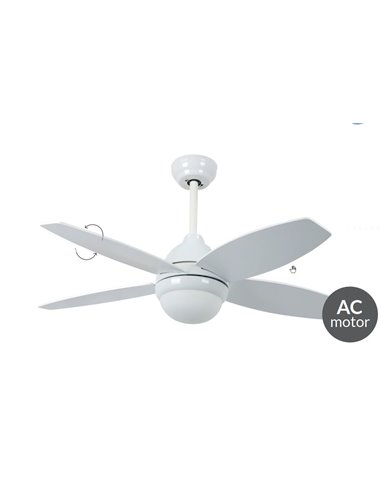 Ventilador techo Muna con luz CCT regulable y mando Ø106 4 aspas Blanco