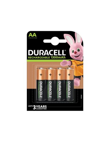 Bateria recarregável Duracell hr06 blister de 1300 mah (4 unidades)