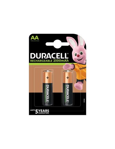 Duracell rechargeable battery hr06 2500 mah blister (2 units)