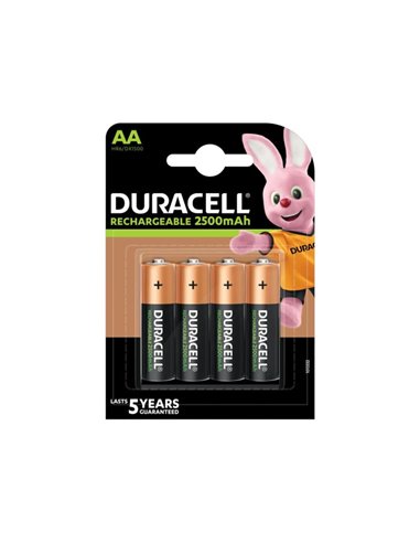 Duracell rechargeable battery hr06 2500 mah blister (4 units)