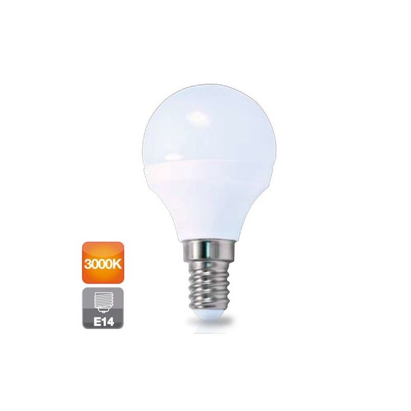 Bombilla de led esférica E14 4W luz cálida 3000K 320 lm GSC 2001553