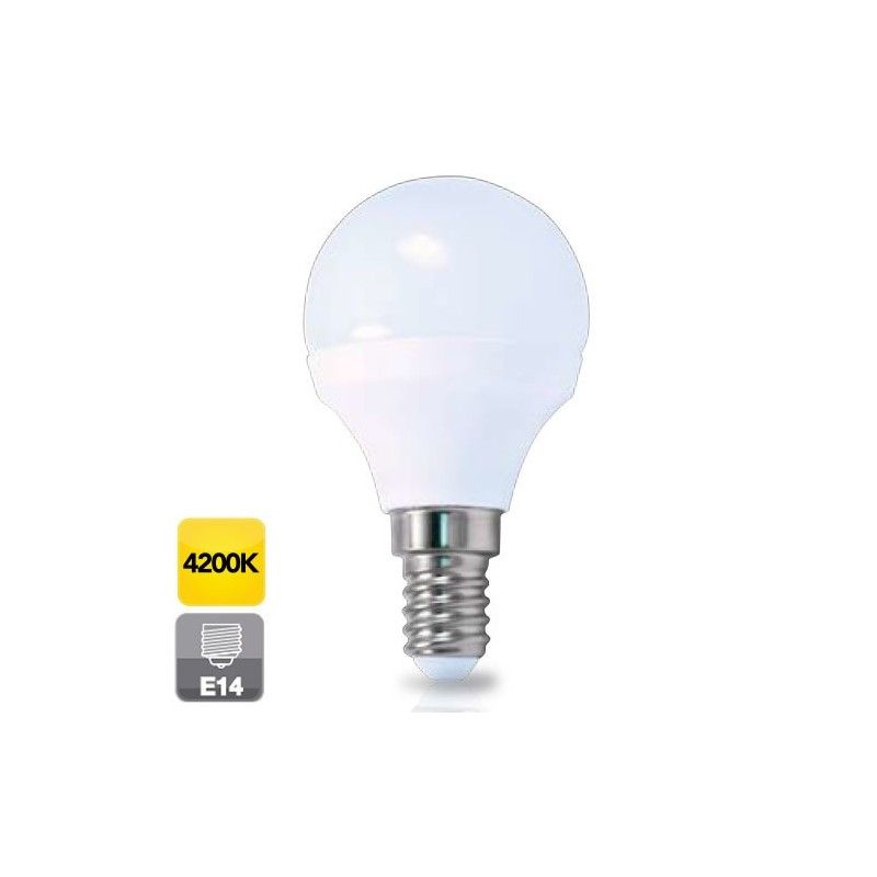 Lâmpada LED esférica E14 5W luz natural 4200K 470 lm GSC 2002346