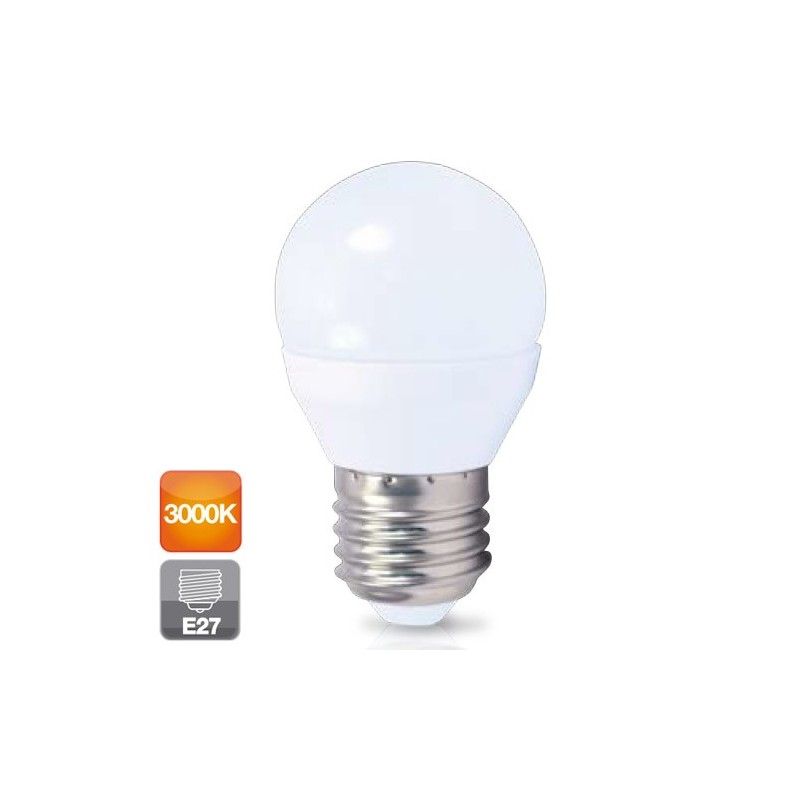 Bombilla de led esférica E27 5W luz cálida 3000K 470 lm GSC 2002342