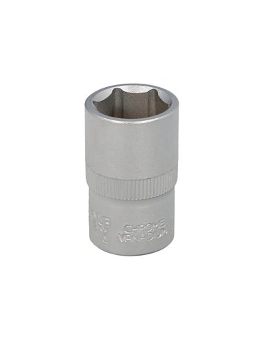 Llave Vaso 1/2" Hexagonal 16 mm. Perfil de 6 caras. Acero Cromo Vanadio, Aristas Redondas