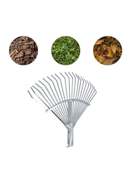 Rastrillo Metalico Para Jardin Ancho Regulable 31,5 A 43,5 cm. rastrillo Hojas, Cepillo Jardin, Escoba Metalica, Escoba Jardin