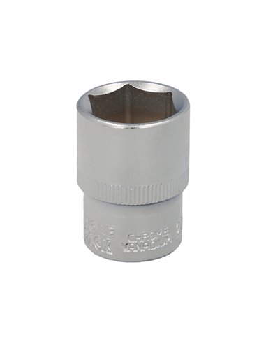 Llave Vaso 1/2" Hexagonal 21 mm. Perfil de 6 caras. Acero Cromo Vanadio, Aristas Redondas