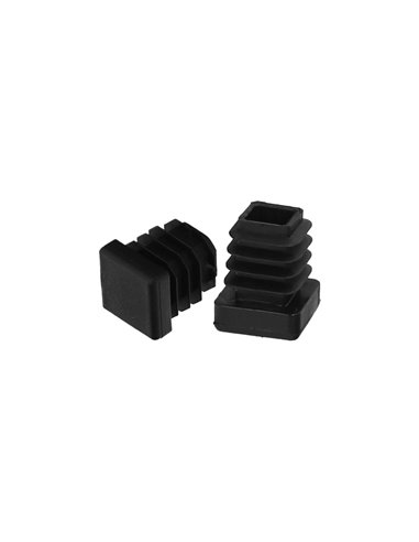 Contera Interior Plastico Cuadrada 20x20 mm. Color Negro. Bolsa 200 Unidades. Contera Mesa, Silla, Muebles, Estanteria