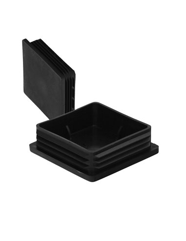 Contera Interior Plastico Cuadrada 80x80 mm. Color Negro. Bolsa 25 Unidades. Contera Mesa, Silla, Muebles, Estanteria