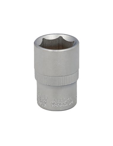 Llave Vaso 1/2" Hexagonal 19 mm. Perfil de 6 caras. Acero Cromo Vanadio, Aristas Redondas