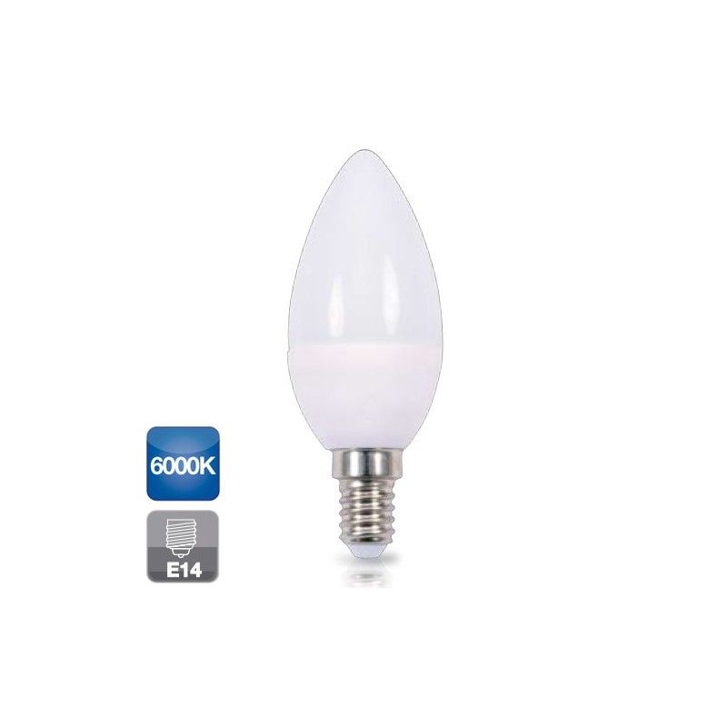 Lâmpada LED vela E14 4W luz fria 6000K 320 lm GSC 2001561