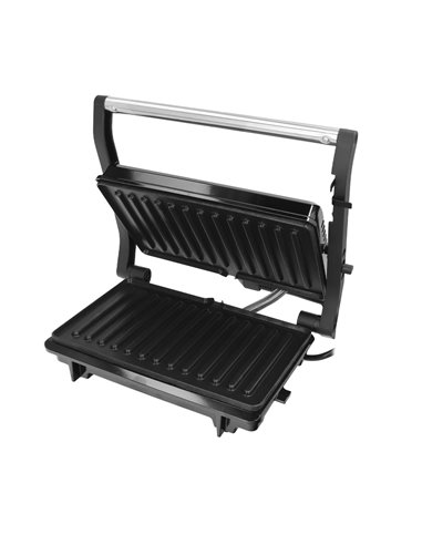 Sandwichera Grill Doble 1000w Parilla Eléctrica, Panini Press Grill, 1000w, Placa Antiadherente, Apertura 180º