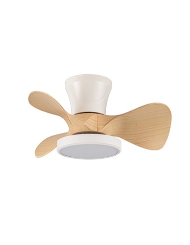 Ventilador LED Moll Blanco+Madera 20W 1900Lm CTT Dim