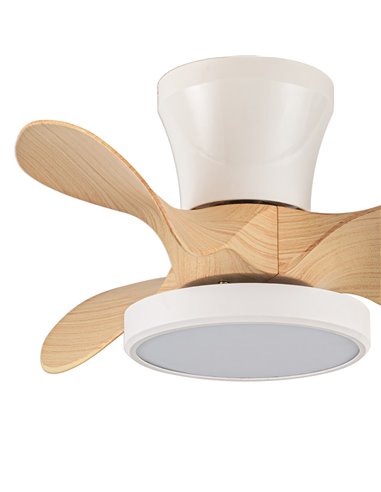 Ventilador LED Moll Blanco+Madera 20W 1900Lm CTT Dim