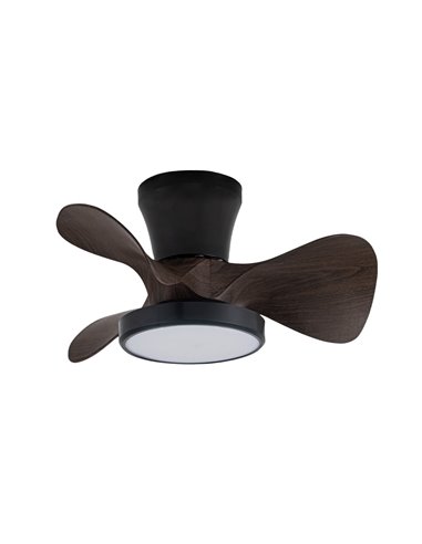 Ventilador LED Moll Negro+Madera 20W 1900Lm CCT Dim