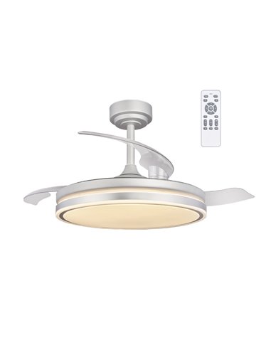 Ventilador LED aspas plegables Moss Gris 72W 7920Lm CCT Dim