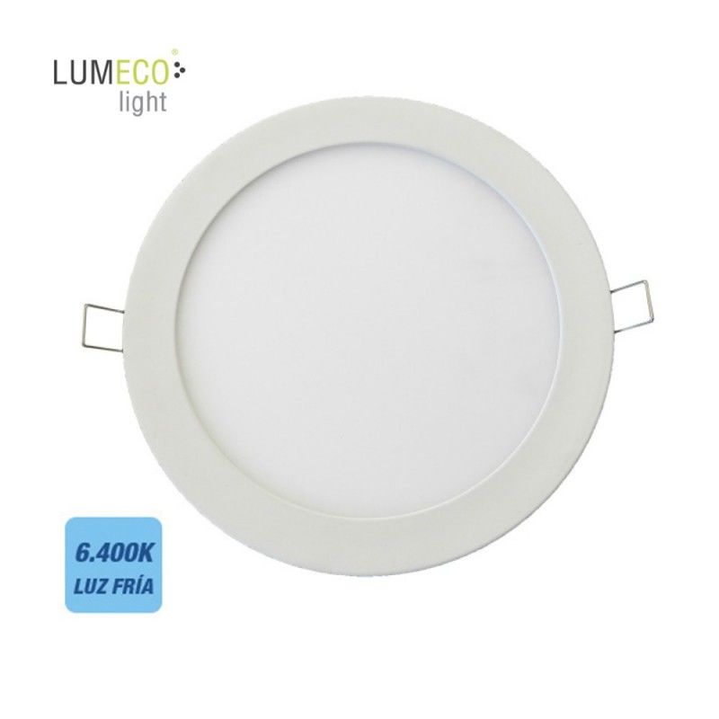 Downlight LED redondo embutido 20w luz fria 6400k 1500lm branco ø22,5cm EDM