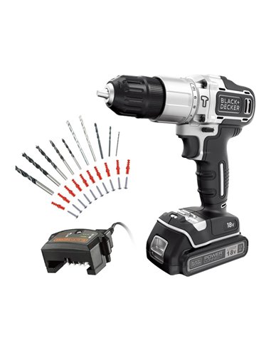 S. of. taladro percutor 18v. silver edition bdchd18sc1a-qw black & decker