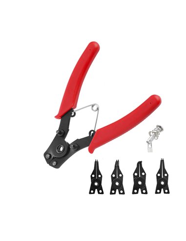 Alicate de puntas intercambiables para arandelas circlip 4-en-1 155mm workpro