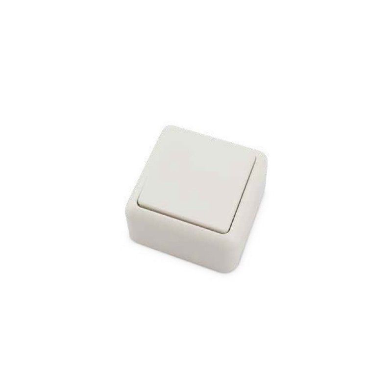 Conmutador superficie Blanco 65x65mm 10A 250V GSC 0201024