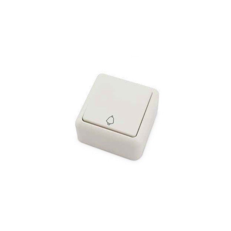 Pulsador superficie campana Blanco 65x65mm 10A250V GSC 0201025