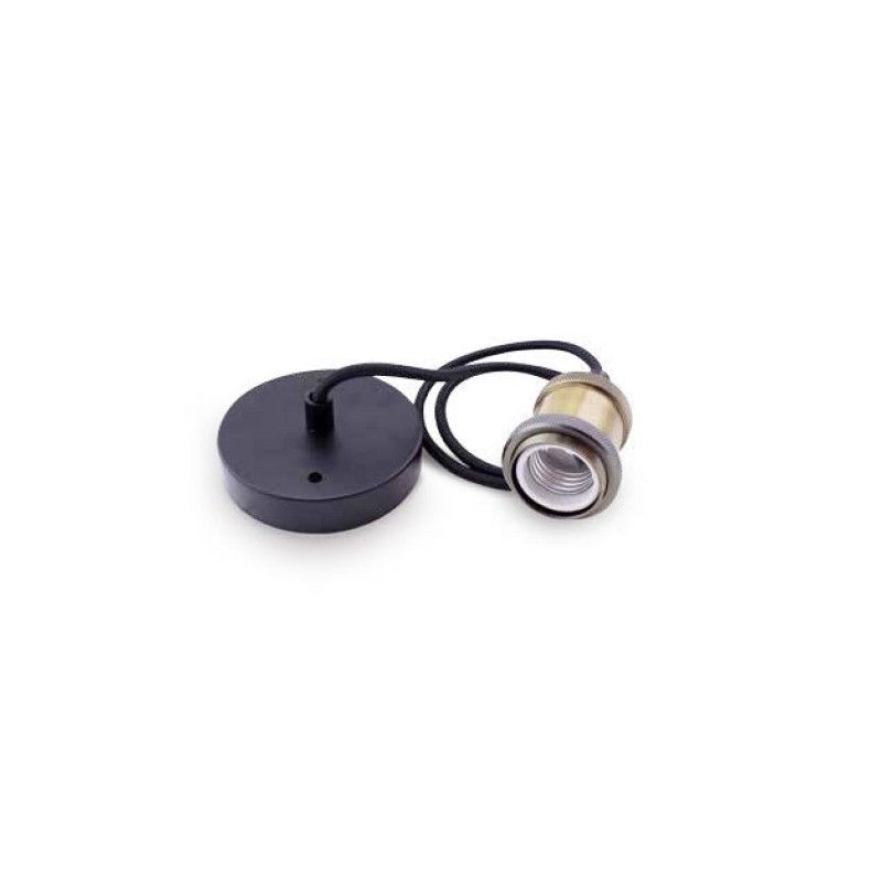 Portalamparas colgante 1M laton cable negro GSC 0704714