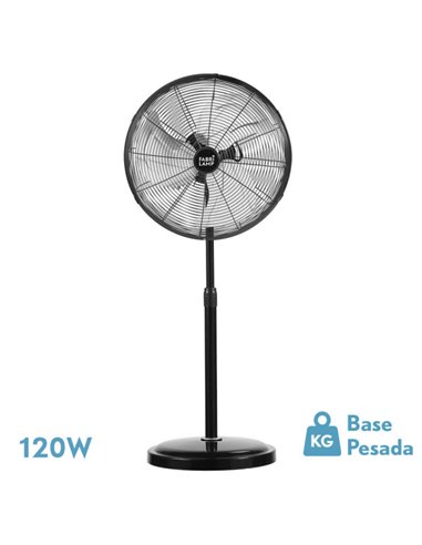 Ventilador De Pie Africo 120w Negro Regx55x55 Cm  3 Velocidades Fijo Y Rotatorio